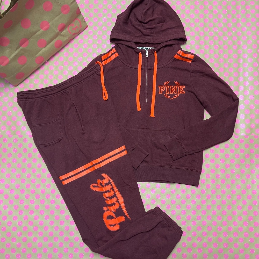 Victoria Secret PINK University Hoodie Sweatsuit Set